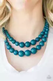 Paparazzi Necklace- Full Bead Ahead!- Blue Bead Double String