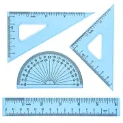 6 Inch Math Geometry Tool Plastic Ruler Set Includes Straight Ruler Triangle ...