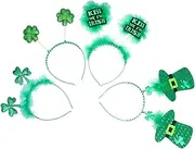PRETYZOOM St. Patrick's Day Hair Accessory Set 4 Pack Headbands Fashionable Hair Bands 4-Leaf Decorative Party Supplies