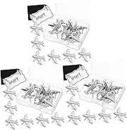 jojofuny 3sets Airplane Decorative Thumb Tacks Metal Push Pins for Cork Board Stylish Wall Accents for Notes Pictures and Memos Construction Pin Unique Design 24pcs*3