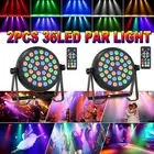 2pcs 144W 36LED Par Lights Remote DMX Strobe Stage Lighting DJ Disco Party Light