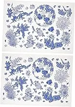 2pcs Blue Underglaze Transfer Decals Creative Ceramic Stickers for Pottery Underglaze Decals Chic Transfer Paper