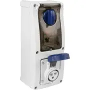 Famatel 16A 3 Pin 240V IP67 Vertical Switched Interlocked Socket c/w RCD 30mA