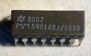 National MM54C165J/883B Military 8 Bit Shift Register (Parallel Load) - NOS