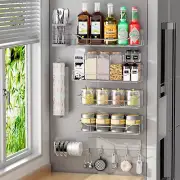 Magnetic Spice Rack for Refrigerator,8 Pack Magnetic Fridge Shelf, Moveable Spic