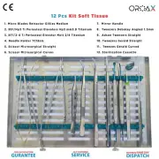 Kit dentaire pour tissus mous, dissection, chirurgie plastique buccale, 12 pièce