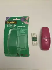 Scotch 3M Pop-Up Tape Dispenser + 75 Pre-Cut Gift Wrap Tape Strips Hand Mount