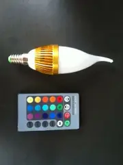 New LED Bulb Chandelier Flame Candle 24 Key Color Remote Control Light