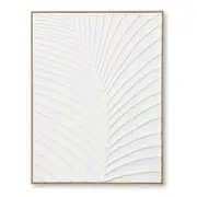 E Style Brooklyn Palm 3D Hand Painted Abstract Wall Art 100cm Off White
