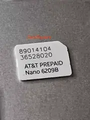 AT&T Pre-PAID SIM CARD NANO 6209B NEW SIM PREPAID ATT Sim