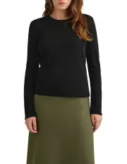 [David Lawrence] Lorelai Long Sleeve Babywool Top in Black