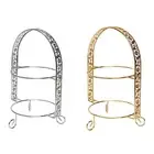 Glossy 2-Tire Cupcake Platter Metal Display Stand Serving Plate Rack Event