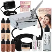Belloccio AIRBRUSH Fair FOUNDATION MAKEUP SYSTEM Compressor Blush Bronzer Kit