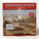 9.84" Tempered Glass Clear Lazy Susan Kitchen Cake Charcuterie Makeup