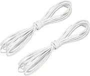 sourcing map 2 Bundles Flat Leather Cord, 5.5 Yards 5mm Leather Crafts Lacing Strip, White