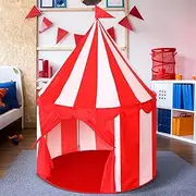 Ribbonlic Circus Tent Red Floor Circus Tent Boys Girls Play Tent Large Playhouse Castle for Play and Games Indoor and Outdoor Camping Activity Toys