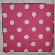 COMPANY KIDS Flat Sheet TWIN Hot Pink Rose + White Polka Dots Cotton Percale