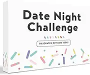 Date Night Challenge - 50 Fun & Romantic Scratch Off Date Ideas for Couples, Gifts for Him, Her, Husband, Boyfriend, Men - Couples Gift Ideas for Christmas, Valentine's Day, Anniversary, Wedding