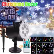 12 Patterns LED Christmas Projector Laser Light Snow Landscape Garden Xmas Lamp