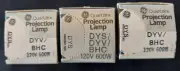 3 GE Quartzline DYS/DYV/BHC 600W 120V Photo Projection Lamps - New Old Stock