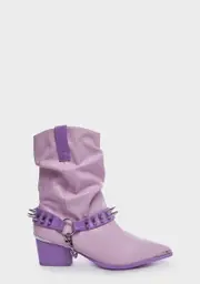 [Y.R.U.] Pink Death Proof Lo Spike Cowboy Boots