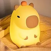 Piwaal Night Light,Cute Animal Silicone Nursery Nightlight with Dimmable & Timer,Portable Rechargeable USB LED Touch Lamp（Capybara）