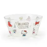 大賀屋 HELLO KITTY 透明碗 白色 滿版 水晶碗 碗 三麗鷗 凱蒂貓 KT 日貨 正版授權 J00011912
