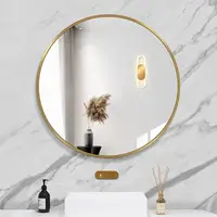 在飛比找momo購物網優惠-【YORI優里嚴選】50cm圓形鏡子 簡約北歐風浴室鏡 化妝