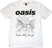 [Rock Off officially licensed products] Oasis Definitely Maybe Line Drawing T Shirt