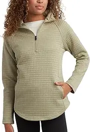 [Spyder] Women's Quarter Zip Active Sweatshirt - UPF 30+ Grid Fleece Long Sleeve Athletic Mock Neck Pullover Top (Sizes: S-XL)