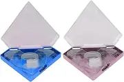 HAKIDZEL 2Pcs Eyelash Holders Diamond Shape False Eyelash Packing Boxes for Storage Lightweight and Portable for Personal and Professional Use Beautify Your