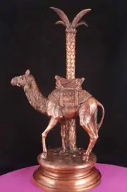 Bronze Statue Camel & Palm "Osais" Candelabra
