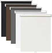 LazBlinds No Tools No Drill Cordless Roller Shades, 100% Blackout Roller Blinds for Windows, Thermal Insulated UV Protection Waterproof Roll Up Window Blinds and Shades, 36'' W x 72'' H, Grey