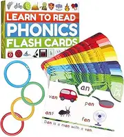 Phonics Flash Cards, Learn to Read in 20 Stages, Digraphs CVC Blends Long Vowel Sounds, Letter Reading and Spelling Game, Words Games for Preschool Educational Study Activity