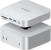 ORICO MiniLink 40Gbps USB Hub Compatibility with Mac mini M4, 7-in-1 Aluminum Dock with Dual M.2 SSD Enclosure (NVMe PCle), 10Gbps USB-A Ports, 4.0 SD/TF Card Readers