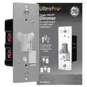 GE Single Pole Dimmer Toggle Switch, On/Off/Dim Settings, for Dimmable LED, CFL
