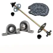 740mm Rear Axle Shaft Kits & Chain Assembly Sprocket for Go Kart Quad Mower 29''