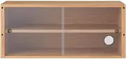 MUJI 02998752 Steel Unit Shelf/Box/Sliding Glass Door/Oak Wood Width 33.2 x Depth 15.0 x Height 14.6 inches (84.5 x 38 x 37 cm)