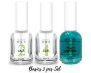 SNS Basics 3 pcs Set - #2 Base Coat,#4 Top Coat, # 5 Brush Saver ( 0.5 each )