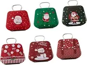 FRCOLOR 6pcs Christmas Box Handheld Tote Bag Shaped Containers for Treats Cookies and Biscuits Festive Holiday Party Supplies for Christmas Decorations