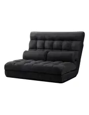 [Artiss] Lounge Suede Sofa Bed in Charcoal