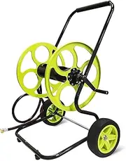 Hose Reel Cart，Garden Hose Reel Heavy Duty Cart, With 10” Rubber Wheels Hold 400 Feet of 5/8" Hose, 5 Foot Inlet Hose Included, For Garden Hose Cart for Yard/Lawn.