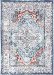 Crisp Maykel Blue & Terracotta Transitional Rug