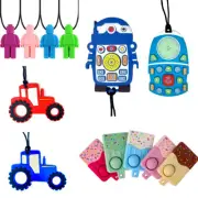 Sensory Chew Necklace Autism ADHD Food Silicon Biting Oral Teething Chewy Toy