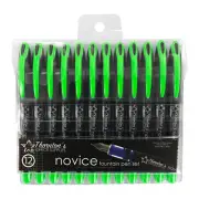 Thornton's Office Supplies Novice Disposable Fountain Pens, Fine Point, Green