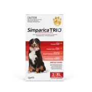 Simparica Trio 3 pack for dogs 40.1-60kg - Flea, Tick and Worming Treatment *RED