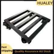 Square Plant Pot Mover Wheels Rolling Trolley Metal Stand Garden Plate Flower