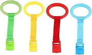 SUPVOX 4pcs Crib Hand Pull Rings for Learning Stand Up Rings Safe and Durable Pull Up Assistance for Crib Home Use Design for Motor Skill Development