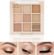 [Boobeen] Nude Eyeshadow Palette - Matte and Shimmer Makeup, Highly Pigmented Creamy Eye Shadow Powder, Create a Neutral Eye Look, Long Wearing