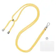 Phone Lanyard Adjustable Neck Lanyard with Transparent Patch Egg Yellow